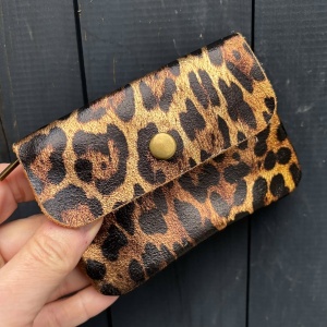 Leather Purse - Metallic Bronze Leopard